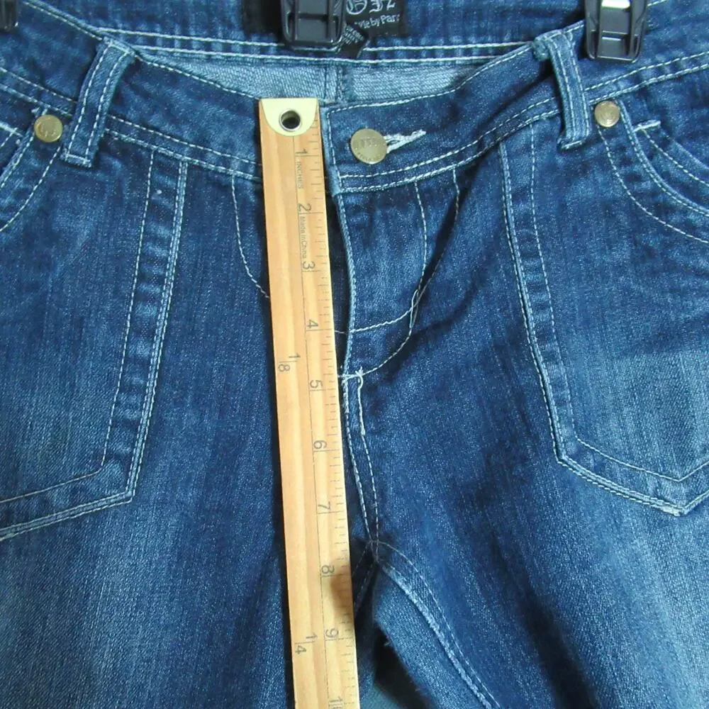 G TTON Jeans Womens Size 9 Blue Denim Pockets Big Stitch Western Cowgirl Moto